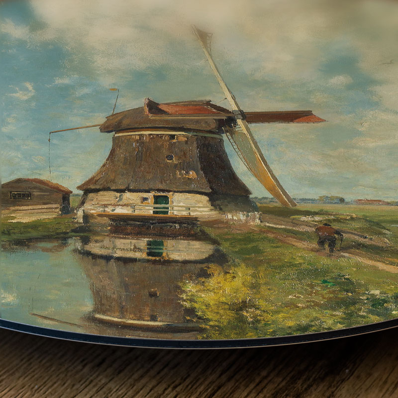 Wandcirkel In the Month of July landschap met molen van Paul Joseph Constantin Gabriël 30 cm