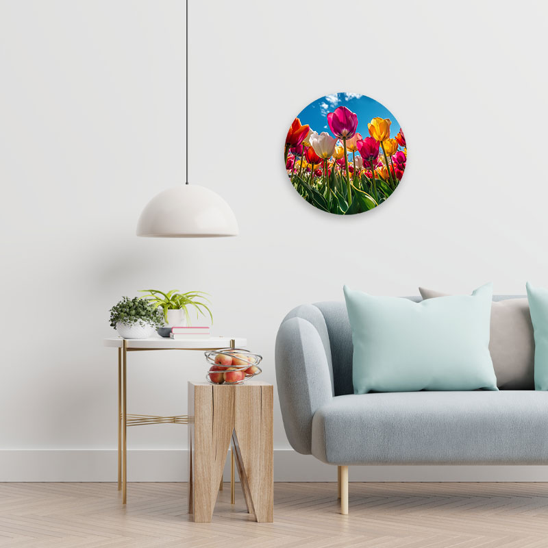Wandcirkel Fleurige Tulpen