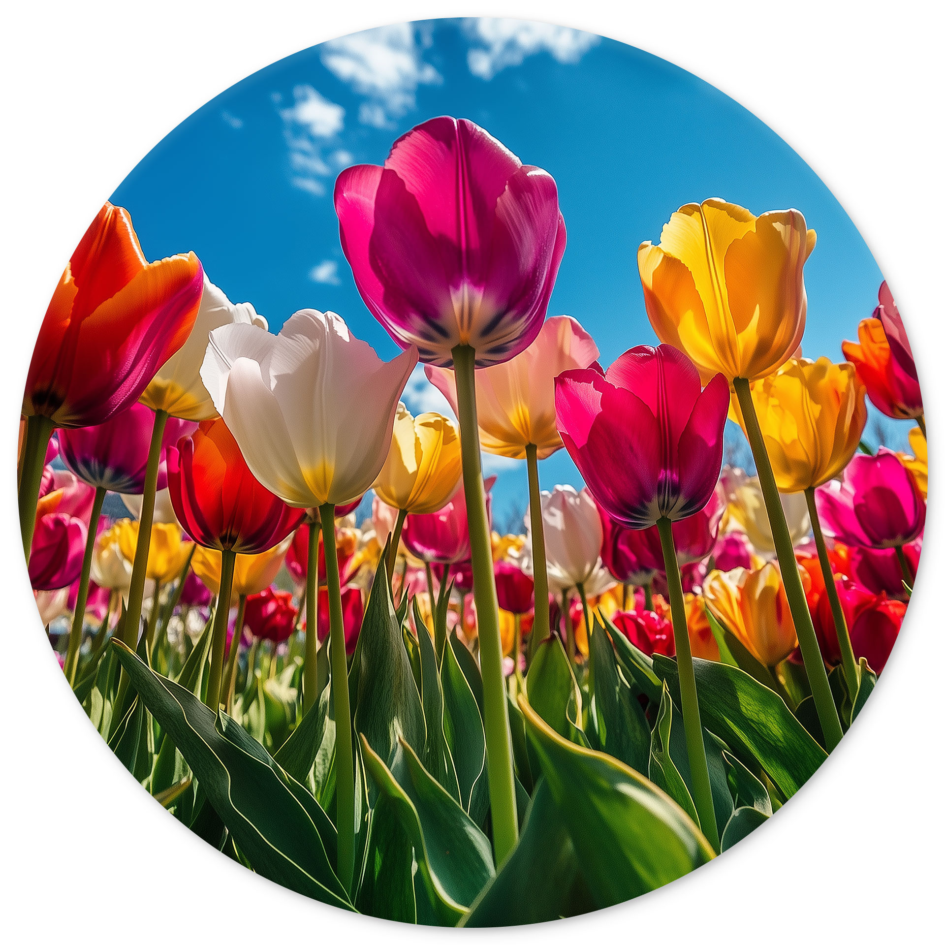 Wandcirkel Fleurige Tulpen