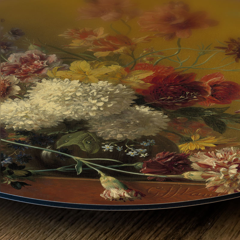 Wandcirkel Stilleven met bloemen van Georgius Jacobus Johannes van Os 30 cm